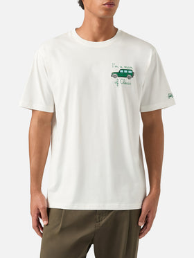 Off white Arnott Baumwoll-T-Shirt mit „I'm A Man Of Class“-Stickerei 