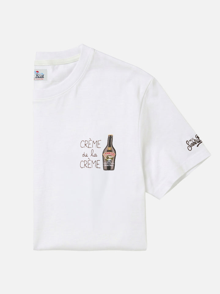 T-shirt Arnott off white in cotone con ricamo Crème De La Crème | Special edition