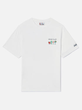 T-shirt off white in cotone Arnott con ricamo Grand Slam