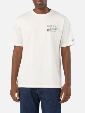 T-shirt off white in cotone Arnott con ricamo Grand Slam