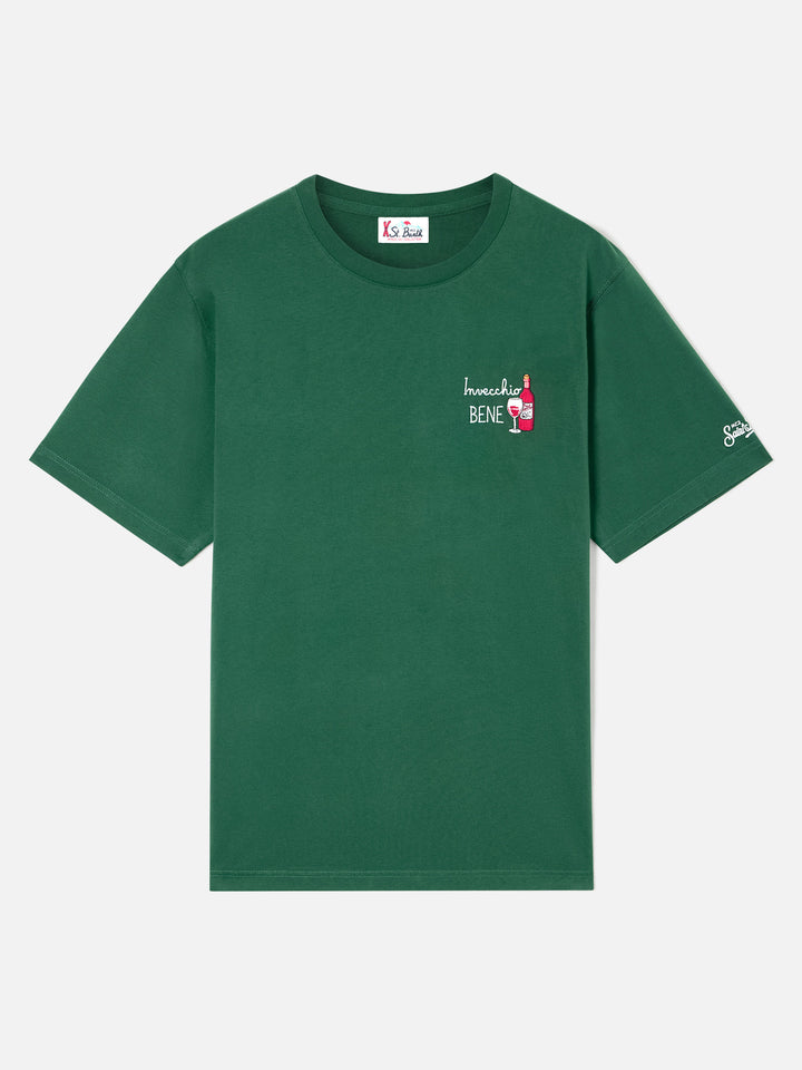 T-shirt en coton vert Arnott avec broderie Invecchio Bene 