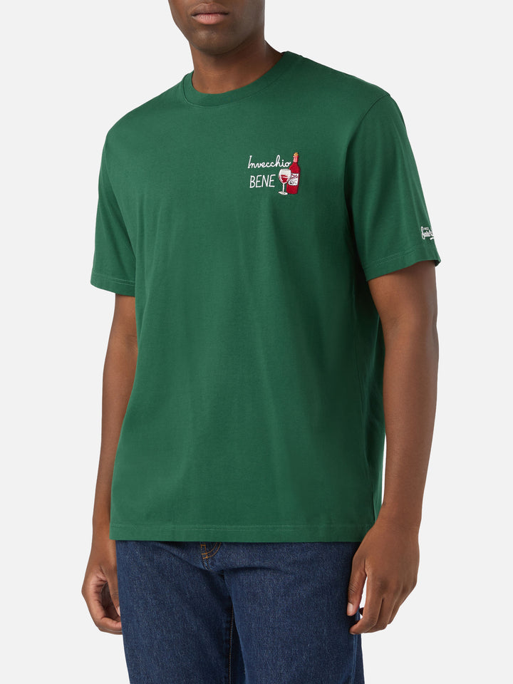 T-shirt en coton vert Arnott avec broderie Invecchio Bene 