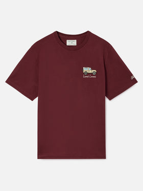 Arnott Warmes T-Shirt in Burgunderrot mit Land Lover-Stickerei 