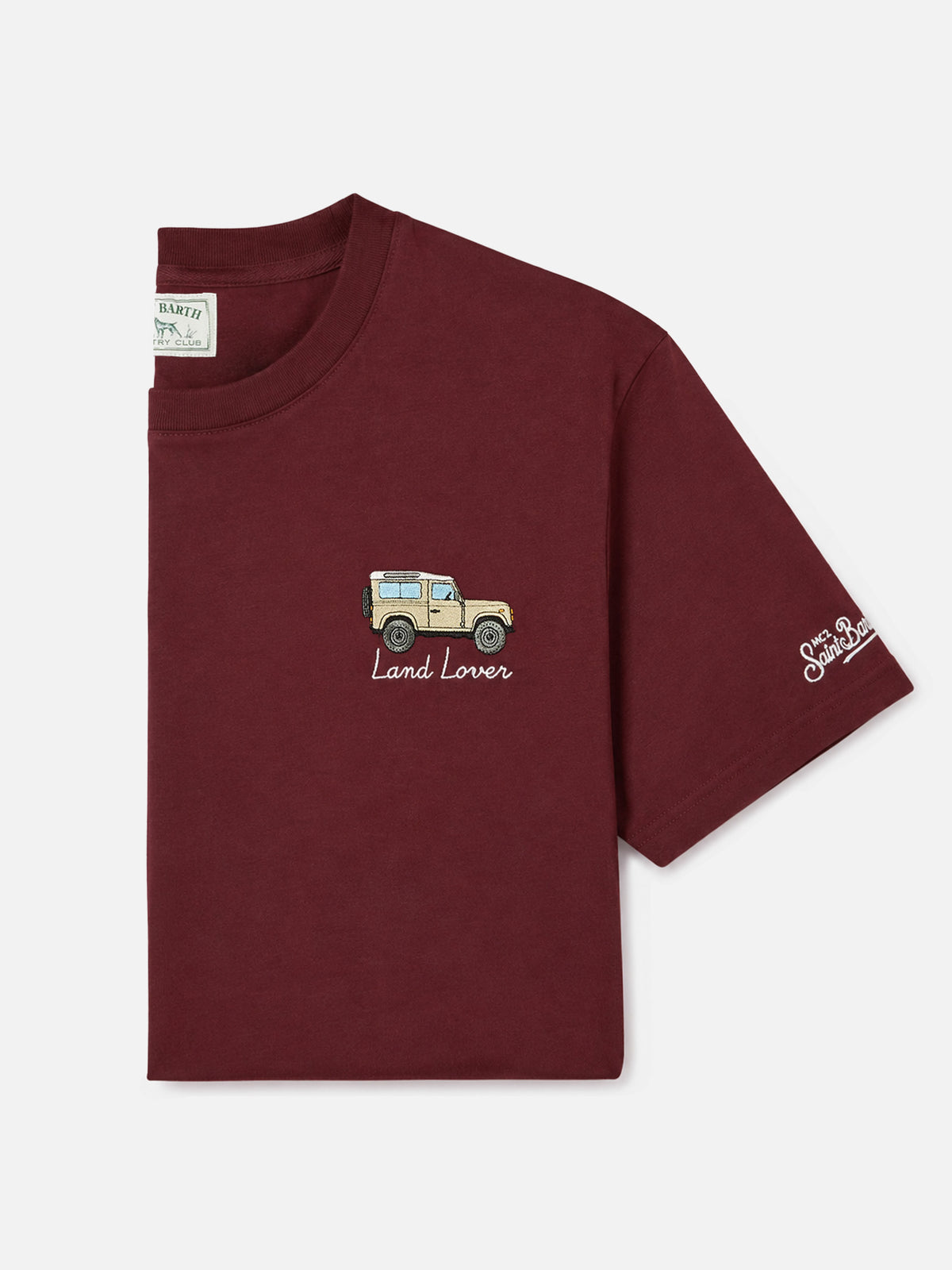 T-shirt Arnott Warm bordeaux in cotone organico con stampa e ricamo Land Lover