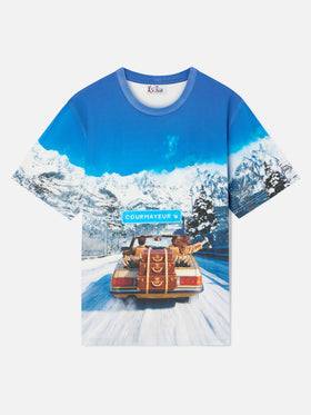 Camiseta de algodón cálido blanca Arnott con estampado allover | Special edition 