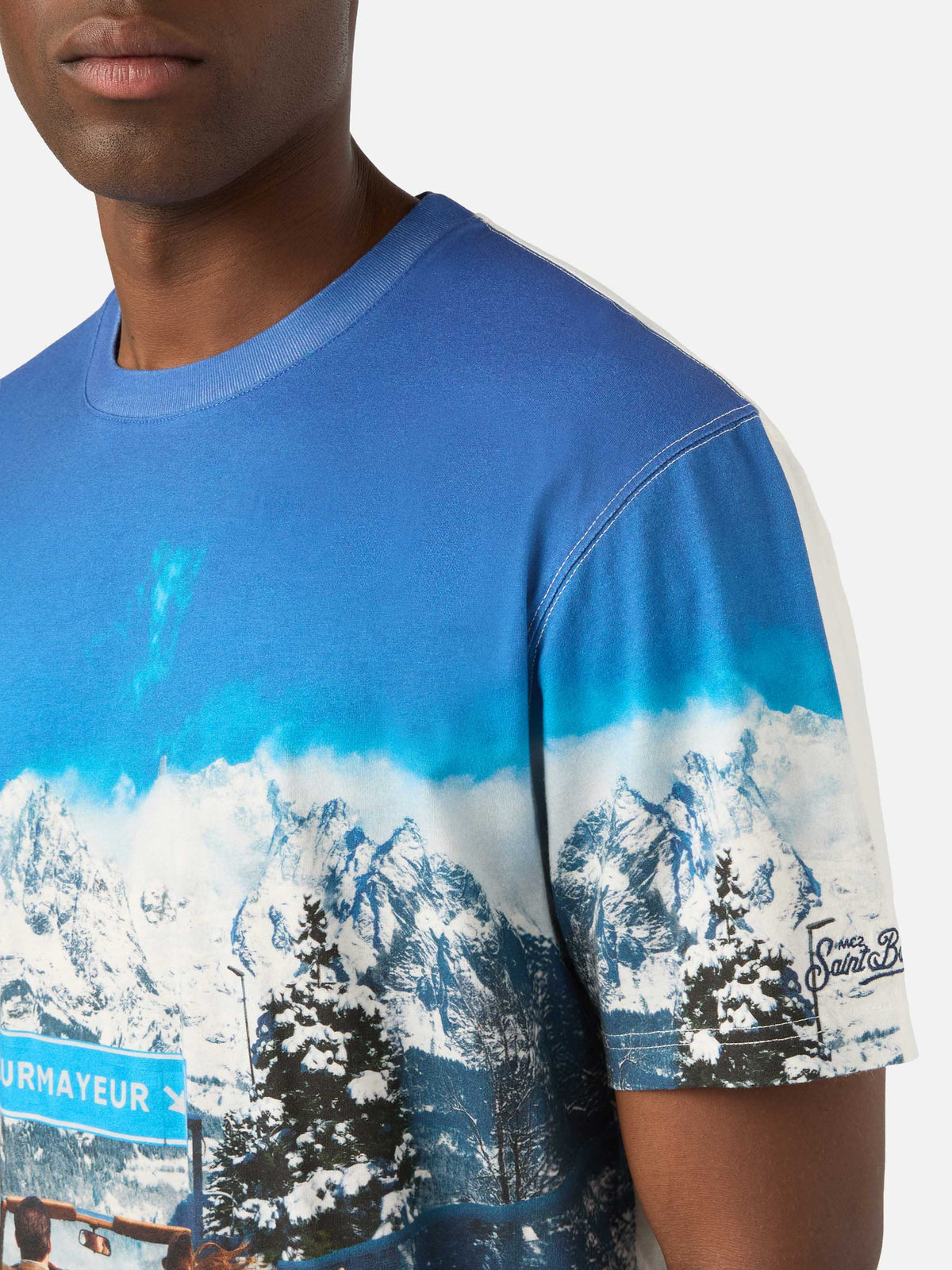 T-shirt en coton chaud blanc Arnott avec imprimé all-over | Special edition 