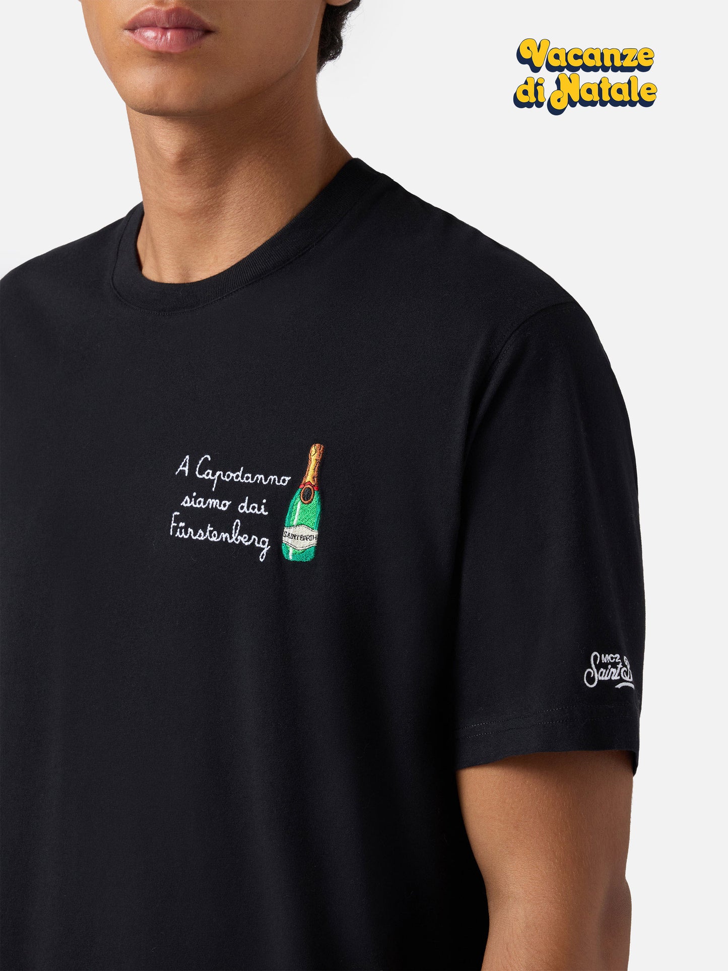 Winter cotton t-shirt Arnott Warm with Dai Fürstengberg embroidery | VACANZE DI NATALE SPECIAL EDITION