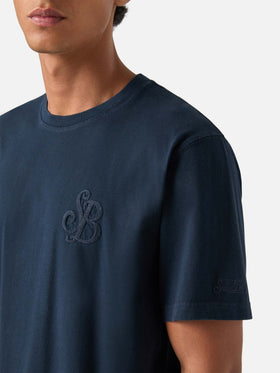 Camiseta de algodón Navy blue Arnott con monograma SB Legacy 