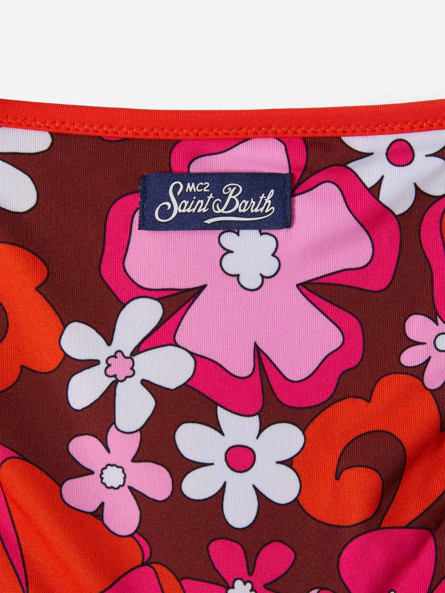 Aryanna Bandeau-Bikini mit Retro-Blumenmuster