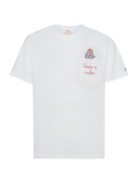 Cotton t-shirt Austin with embroidery and watch print - MC2 Saint Barth