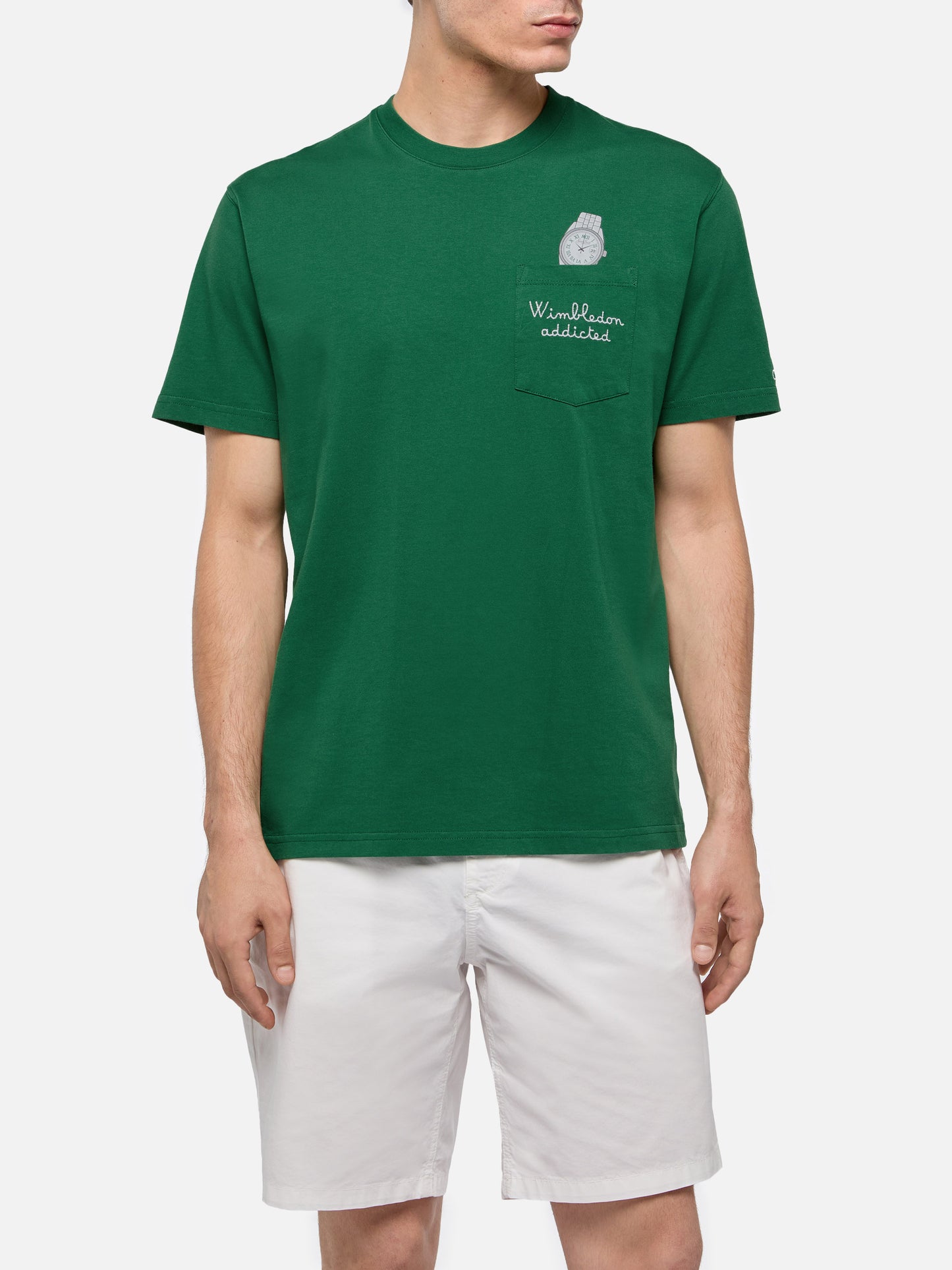 Cotton t-shirt Austin with embroidery and watch print - MC2 Saint Barth