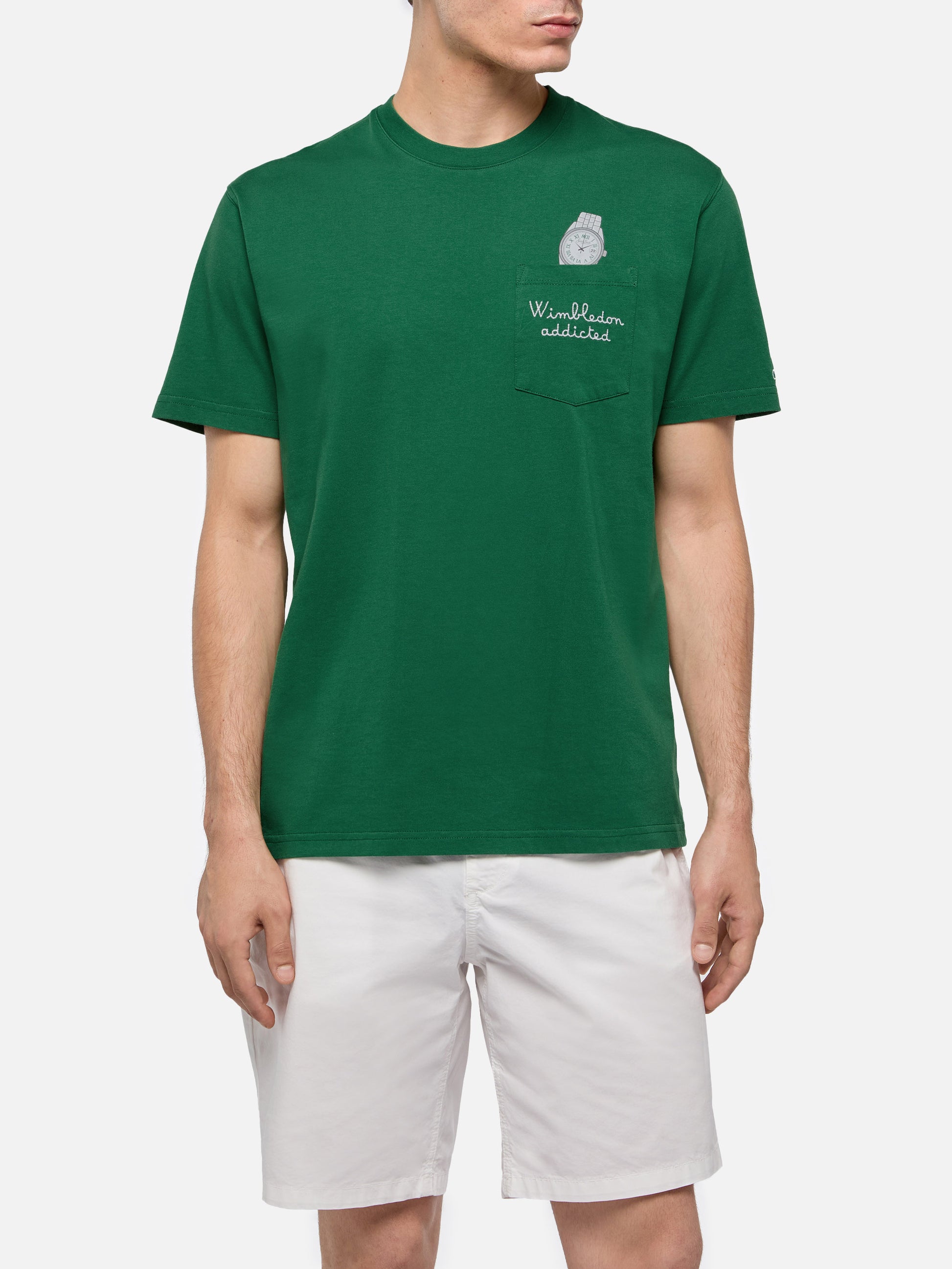 Cotton t-shirt Austin with embroidery and watch print - MC2 Saint Barth