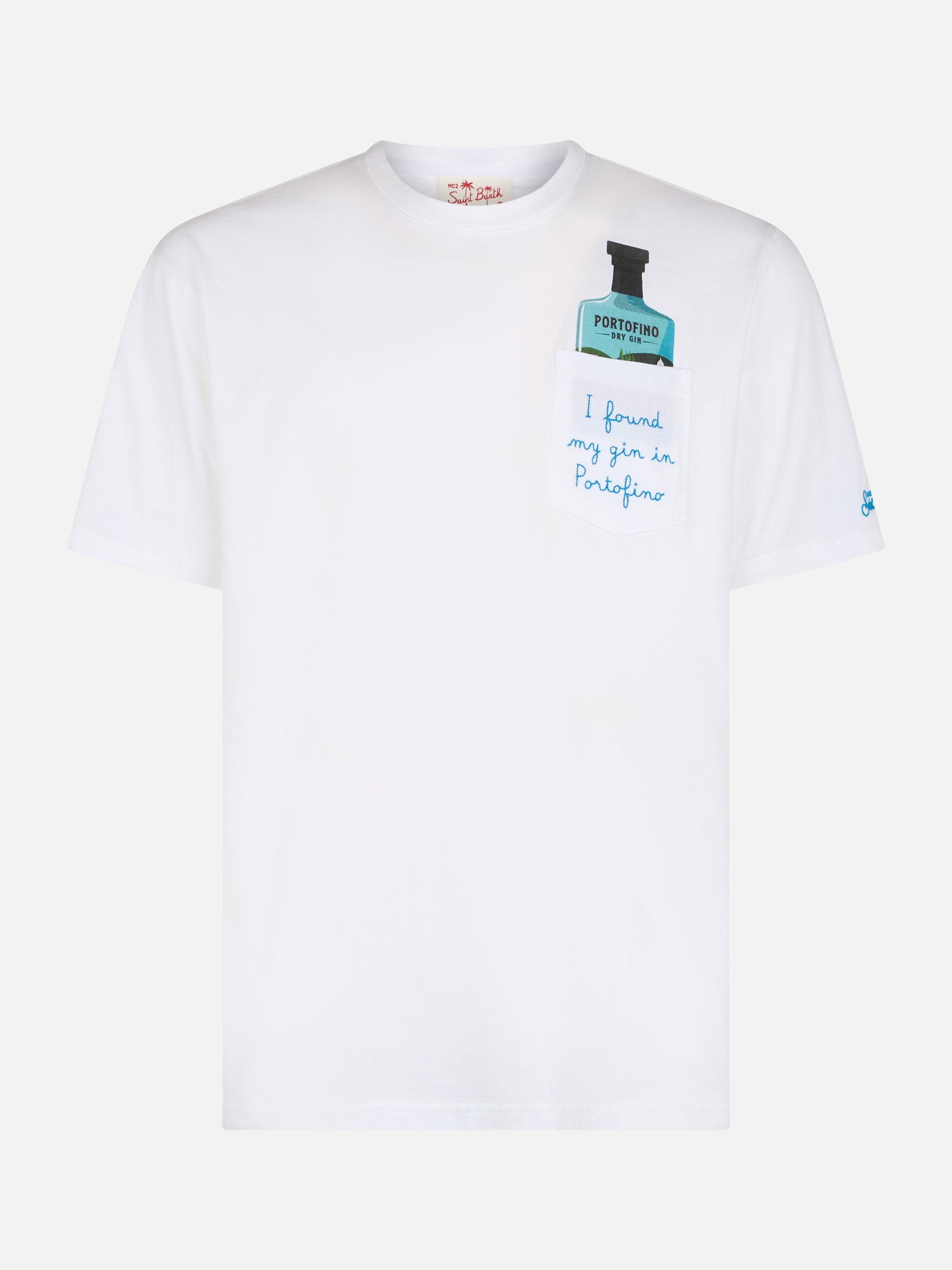 Man cotton t-shirt Austin with Portofino Gin embroidery | PORTOFINO DRY GIN SPECIAL EDITION - MC2 Saint Barth
