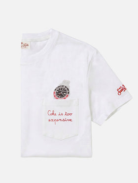 T-shirt Austin en coton avec broderie et imprimé montre 