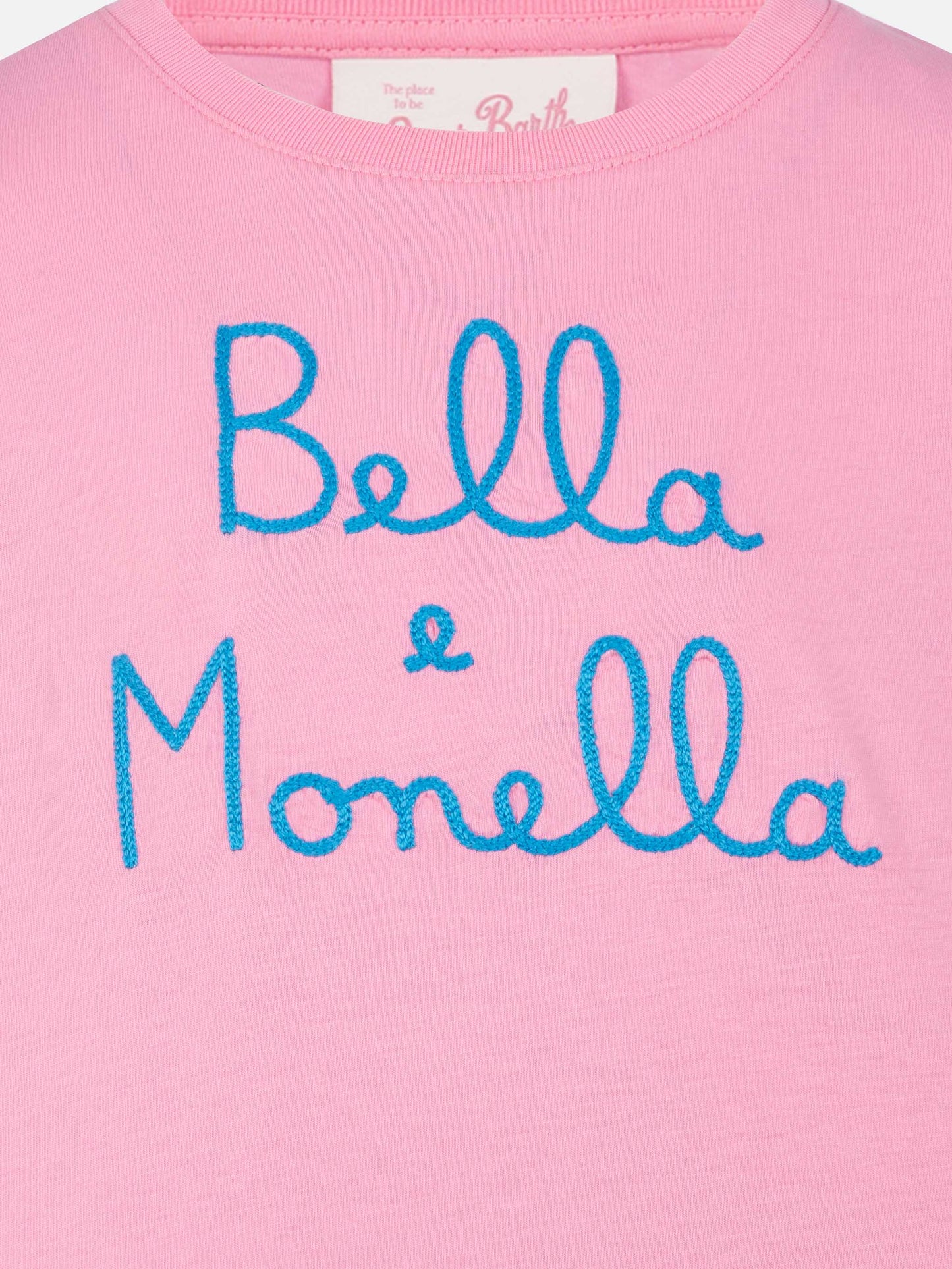 Cotton t-shirt Baby with flounce and Bella e Monella embroidery