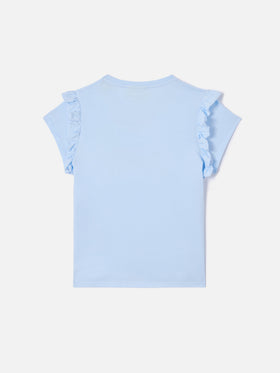 T-shirt Baby in cotone con volant e ricamo Bella e Monella