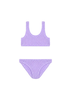 Bikini bralette classique effet froissé lilas Baker 