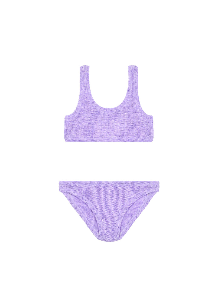 Lilafarbener klassischer Crinkle-Bralette-Bikini Baker 