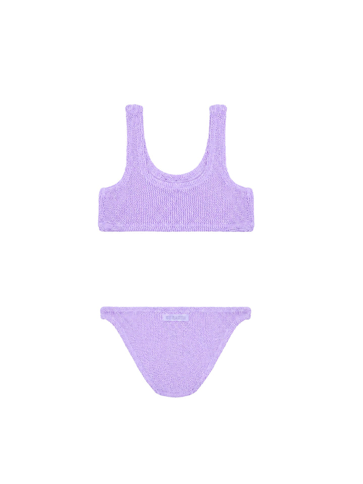 Lilafarbener klassischer Crinkle-Bralette-Bikini Baker 