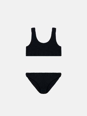 Black crinkle classic bralette bikini Baker - MC2 Saint Barth