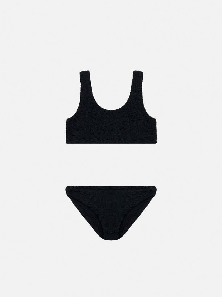 Black crinkle classic bralette bikini Baker - MC2 Saint Barth