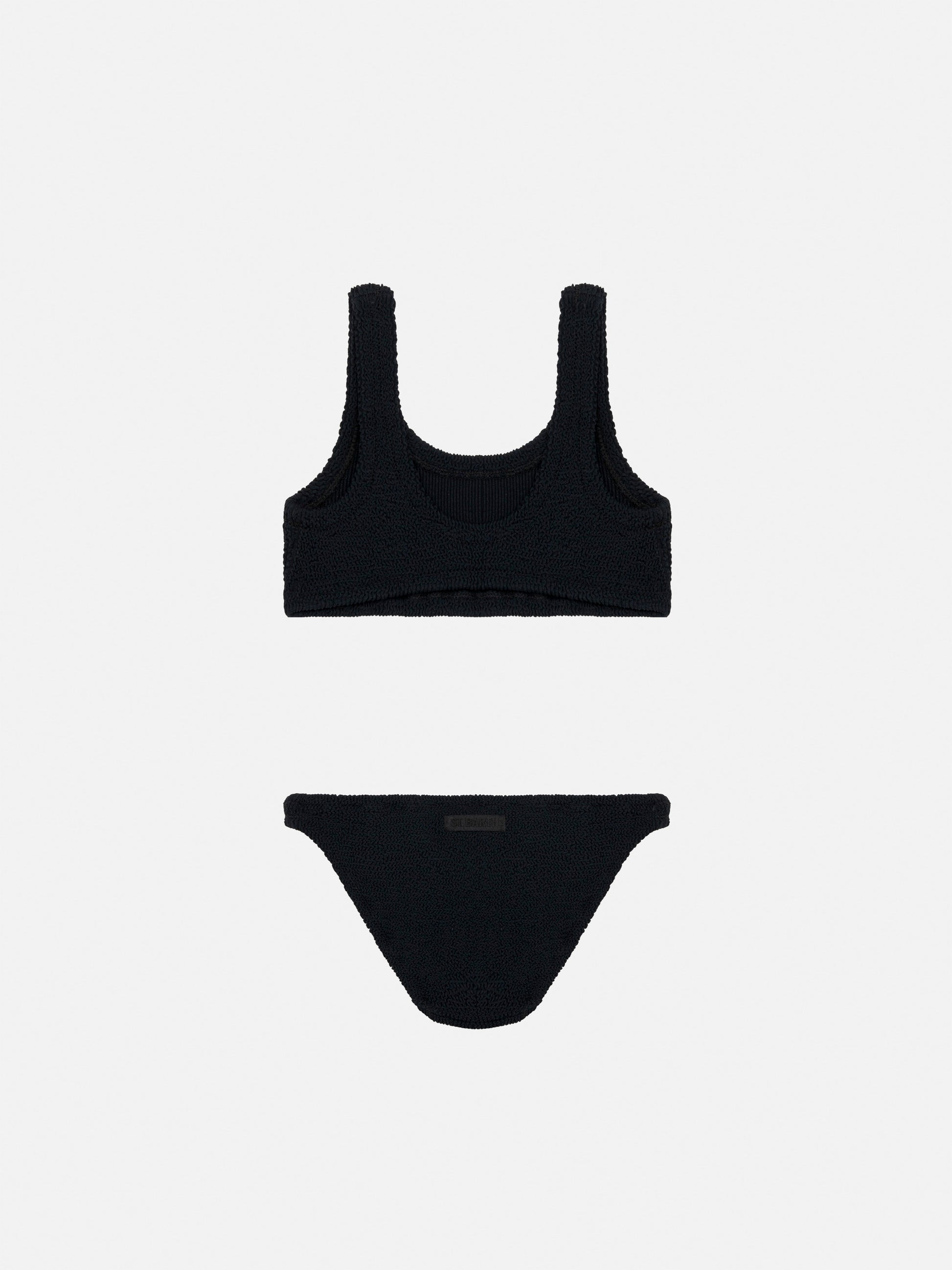 Black crinkle classic bralette bikini Baker - MC2 Saint Barth