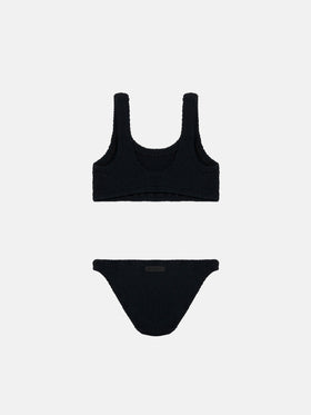Black crinkle classic bralette bikini Baker - MC2 Saint Barth