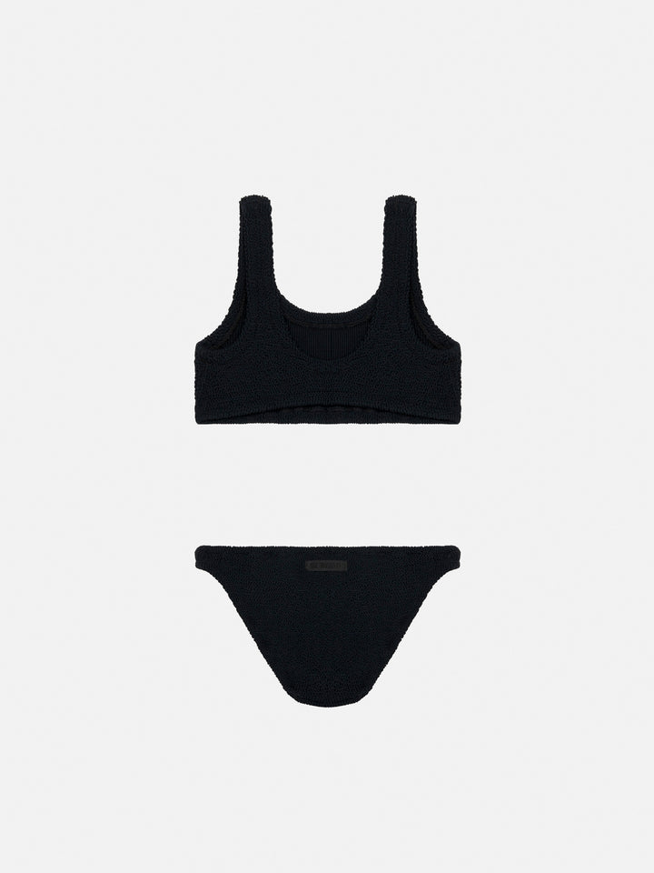 Black crinkle classic bralette bikini Baker - MC2 Saint Barth