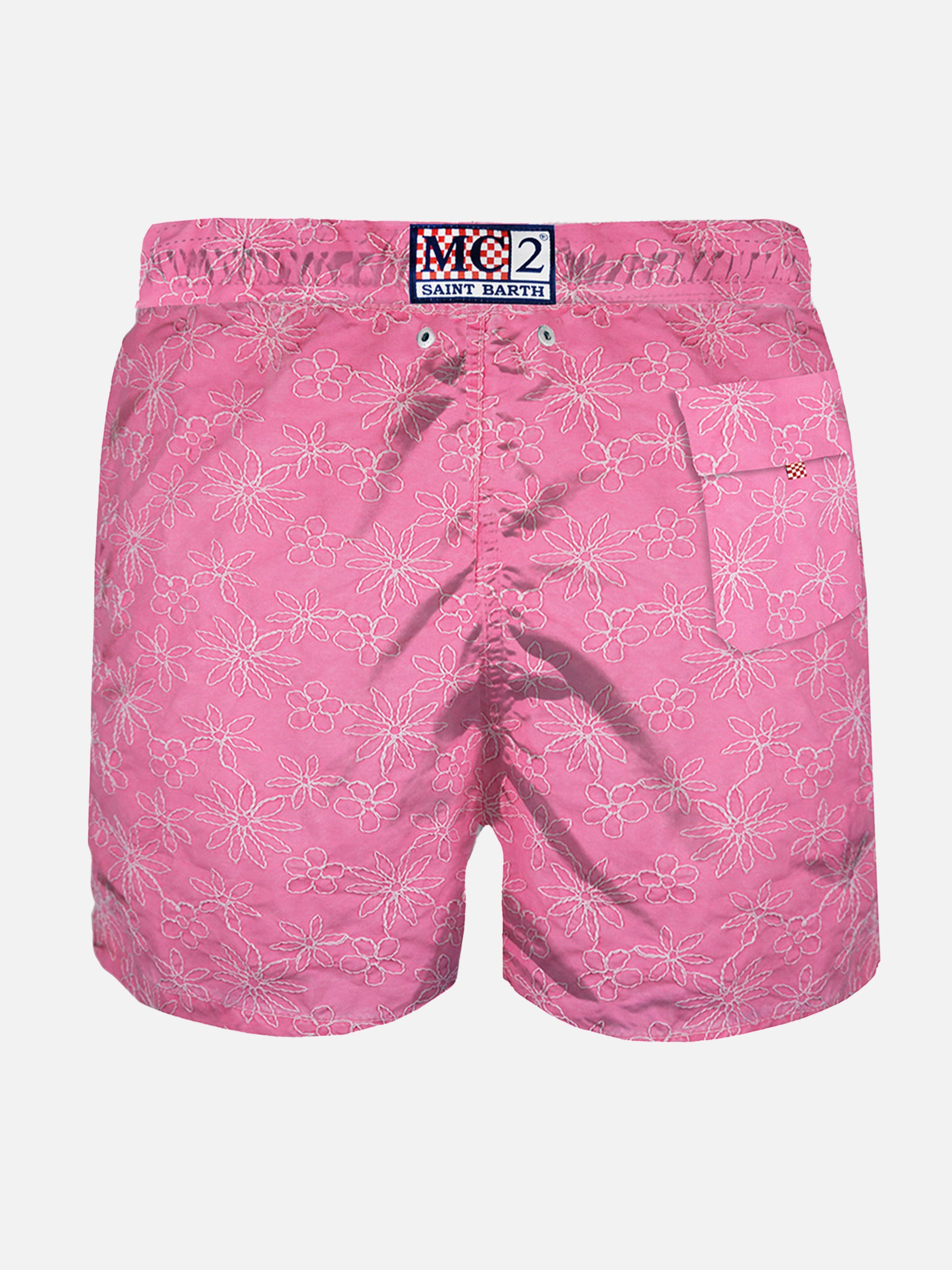Pink embroidered swim shorts - MC2 Saint Barth
