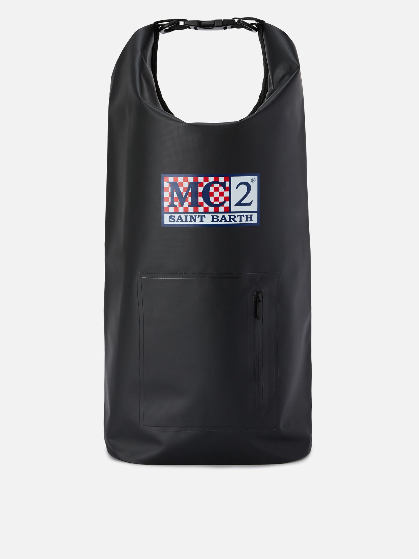 Mochila Aqua backpack en PVC negro de color liso con logo estampado 