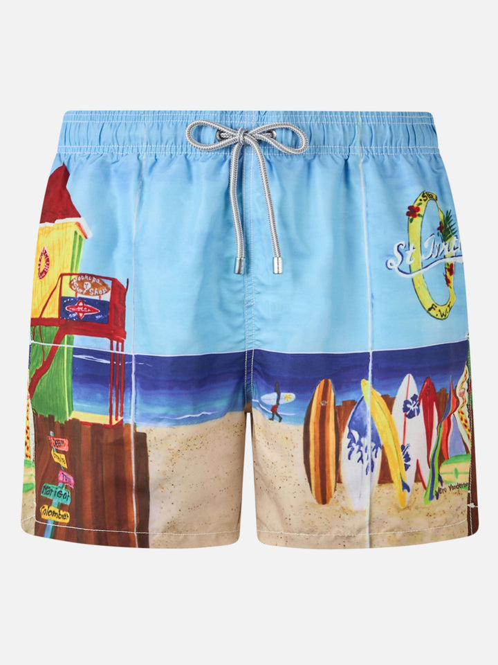 Saint Barth Lorient photographic print swim shorts