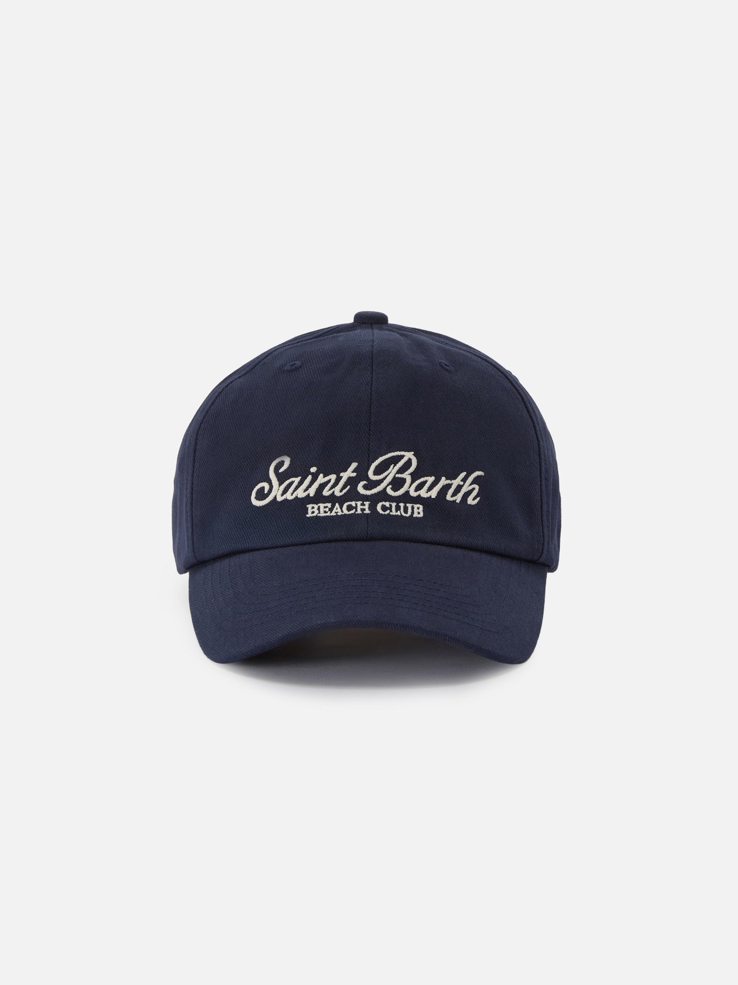 Cappellino Baseball con visiera in cotone blu e logo ricamato