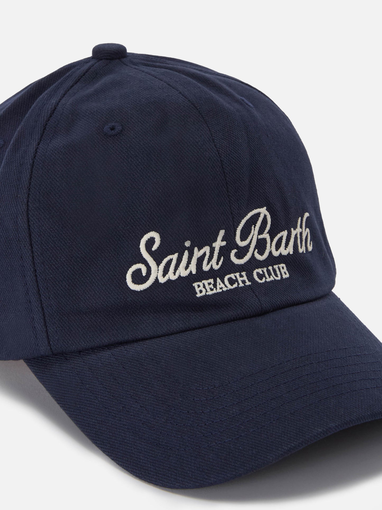 Cappellino Baseball con visiera in cotone blu e logo ricamato