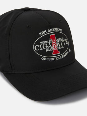 Schwarze Baseballkappe mit Schirm und Cigarette-Stickerei | CIGARETTE SPECIAL EDITION 