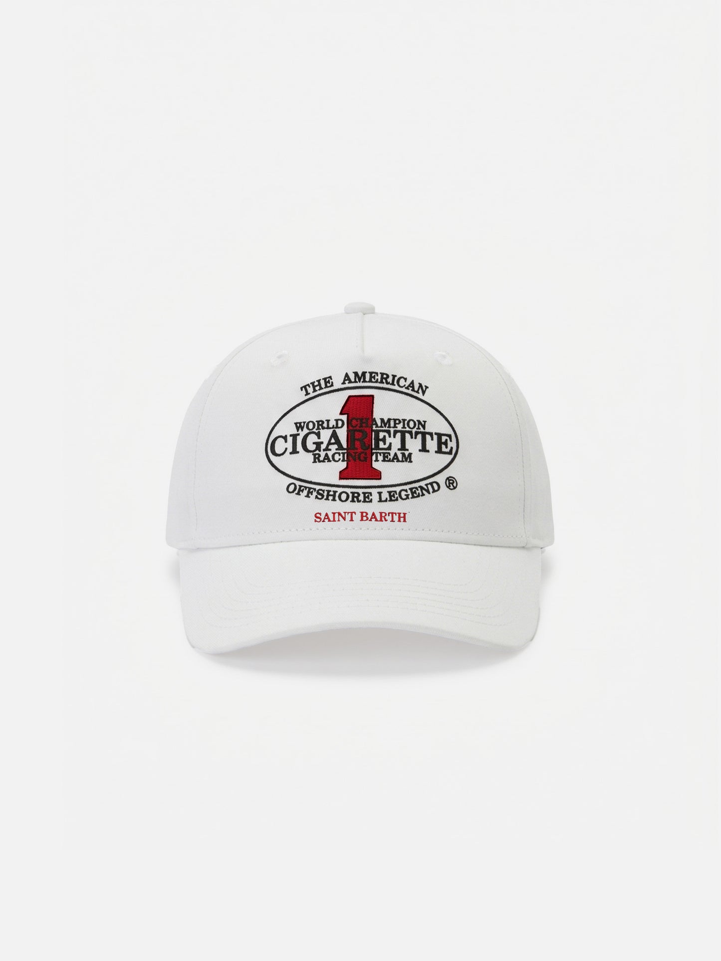 Weiße Baseballkappe mit Schirm und Cigarette-Stickerei | CIGARETTE SPECIAL EDITION 
