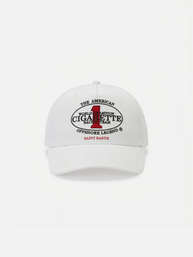 Weiße Baseballkappe mit Schirm und Cigarette-Stickerei | CIGARETTE SPECIAL EDITION 