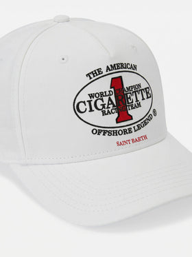 Weiße Baseballkappe mit Schirm und Cigarette-Stickerei | CIGARETTE SPECIAL EDITION 