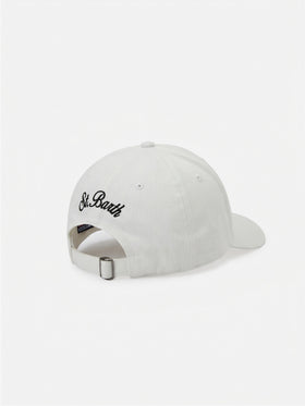 Weiße Baseballkappe mit Schirm und Cigarette-Stickerei | CIGARETTE SPECIAL EDITION 