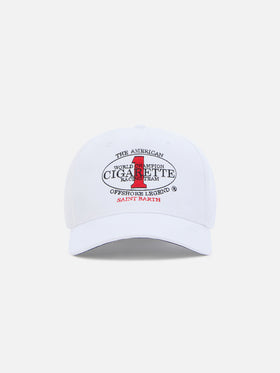 Weiße Baseballkappe mit Schirm und Cigarette-Stickerei | CIGARETTE SPECIAL EDITION 