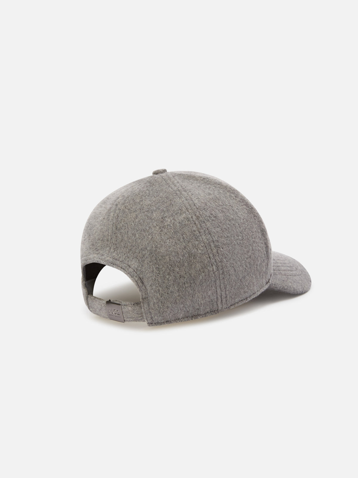 Casquette en feutre gris Baseball avec broderie monogramme SB 
