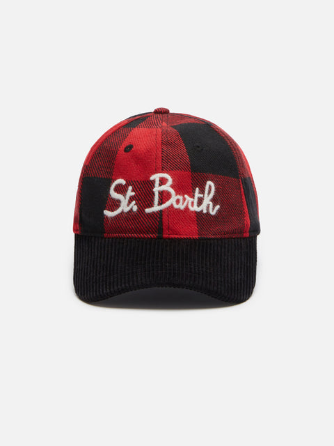 Check felt Baseball cap with St. Barth embroidery - MC2 Saint Barth