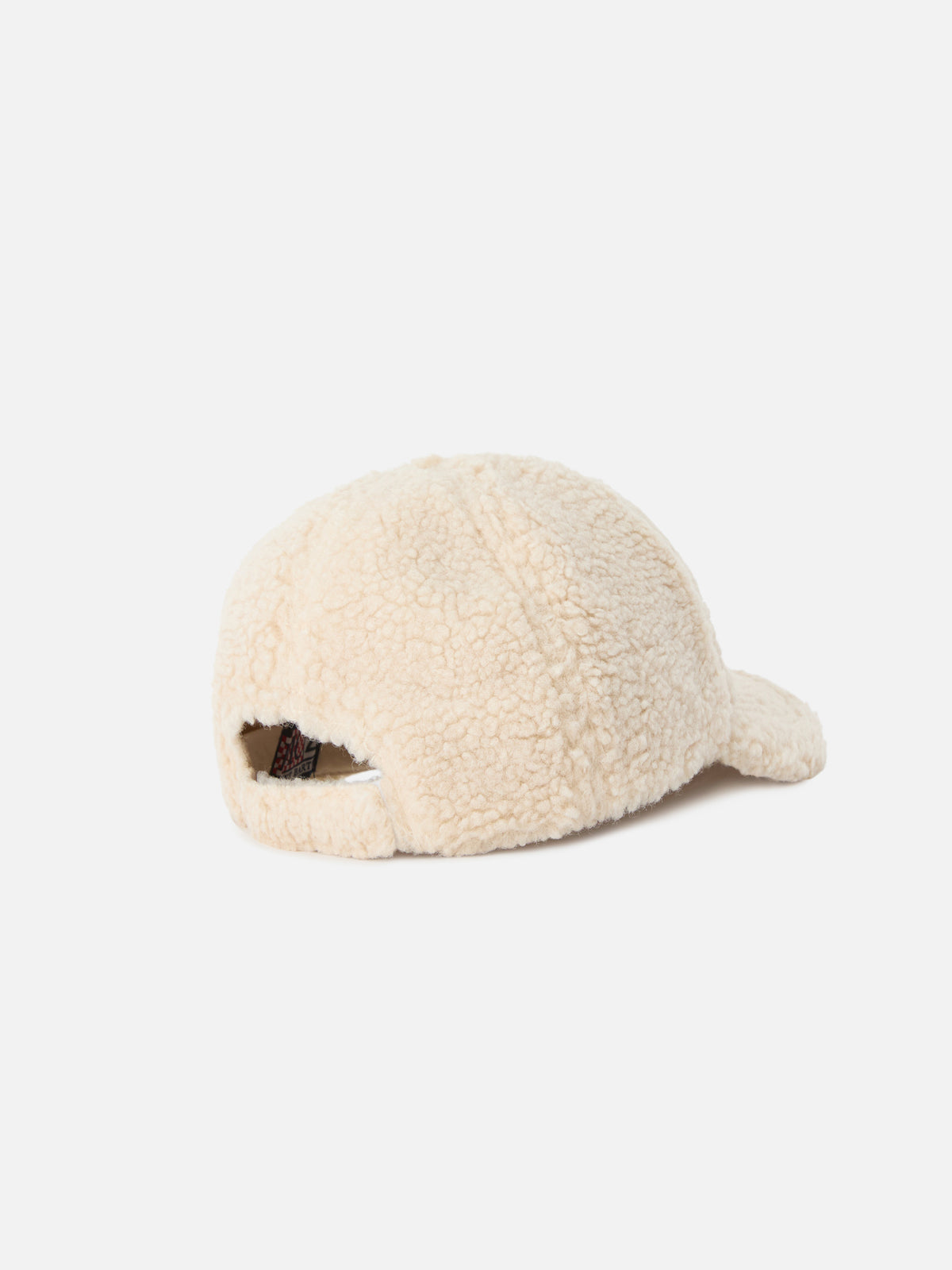 Beige Baseball teddy cap with logo embroidery