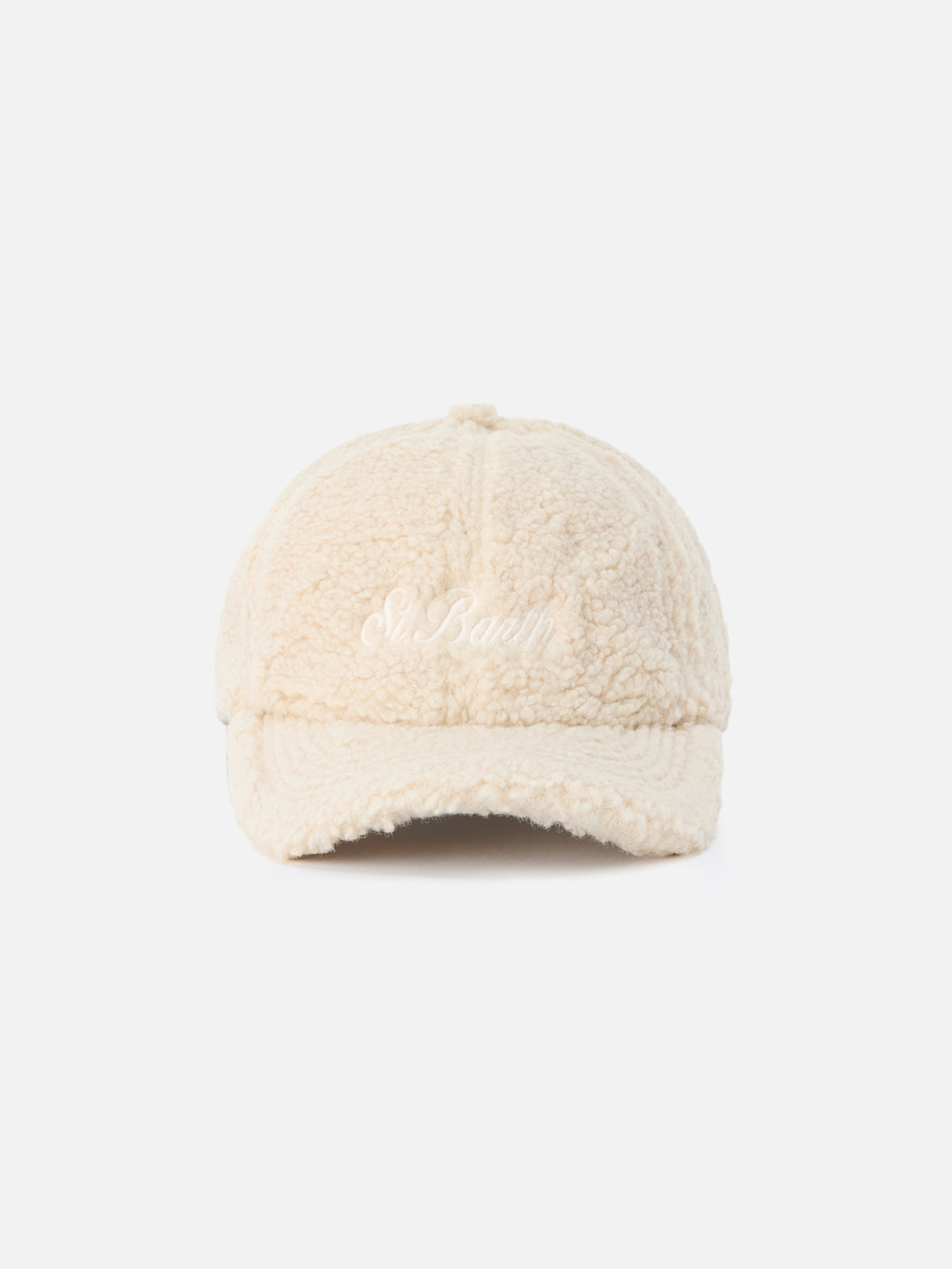 Gorra teddy Baseball beige con bordado del logo 