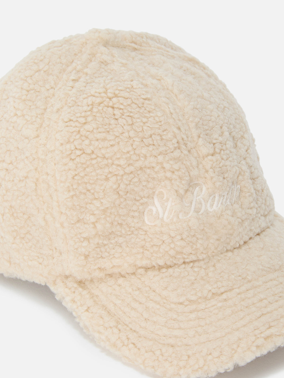Gorra teddy Baseball beige con bordado del logo 