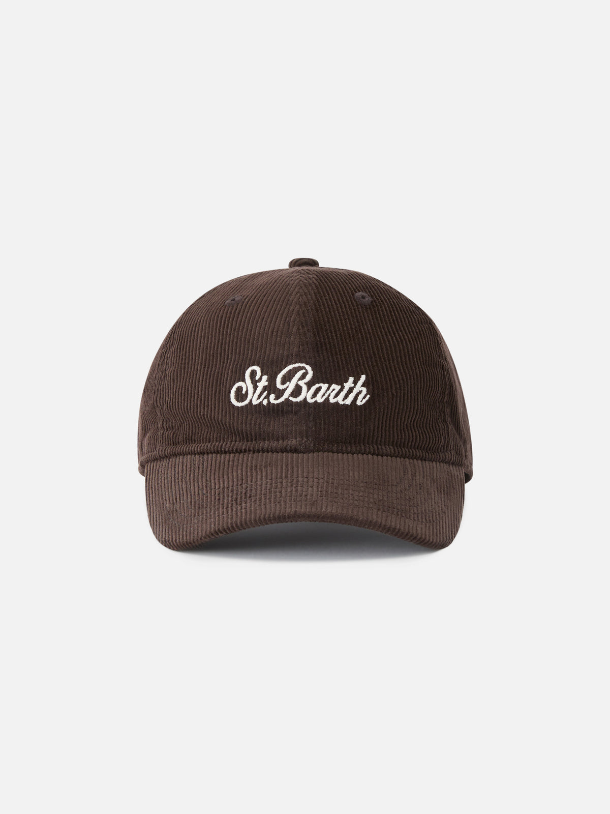 Cappello Baseball marrone in velluto a coste con ricamo logo