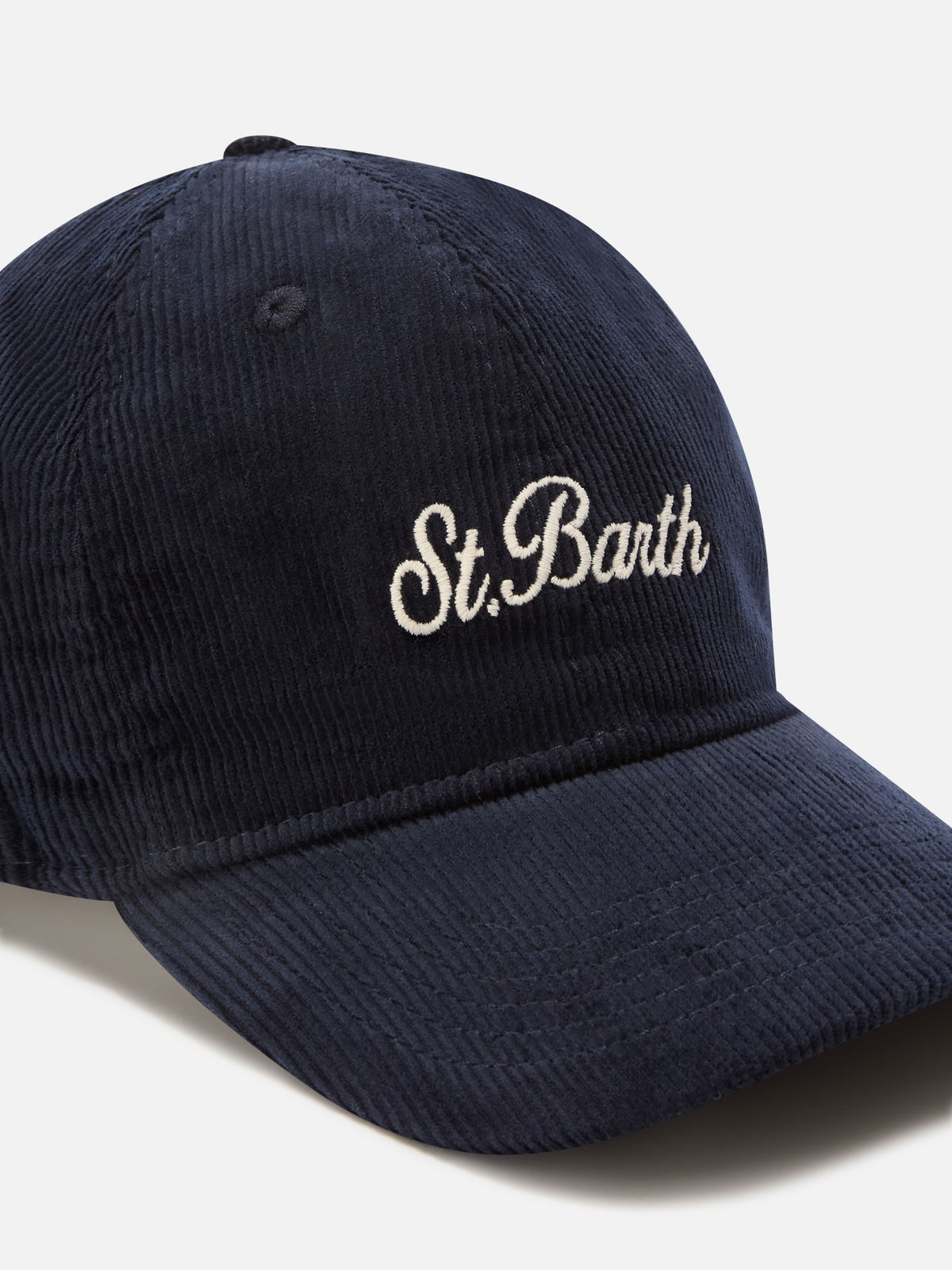 Cappello Baseball blu navy in velluto a coste con ricamo logo