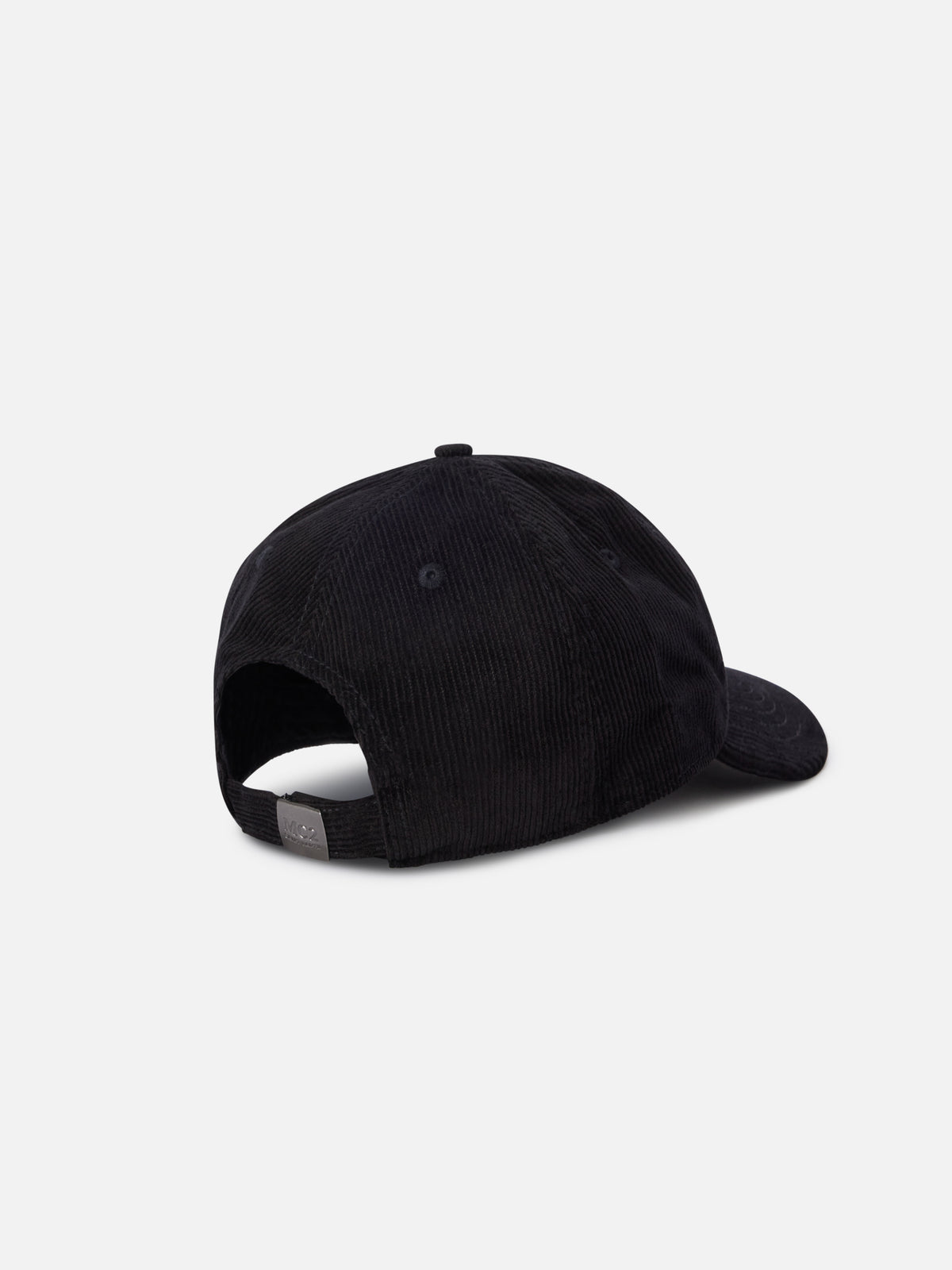 Black Baseball corduroy cap with logo embroidery