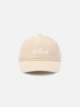Gorra de pana gris Baseball con bordado del logo 