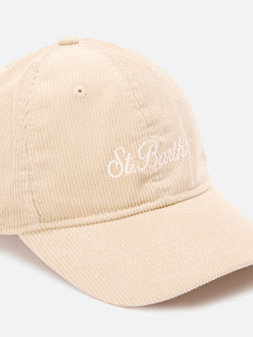 Gorra de pana gris Baseball con bordado del logo 