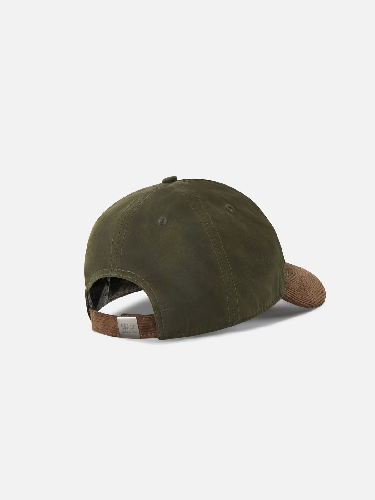 Casquette en velours côtelé ciré vert militaire Baseball avec broderie du logo 